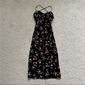 Petal & Pup black midi floral dress